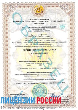 Образец сертификата соответствия Владикавказ Сертификат OHSAS 18001
